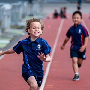 An image of students running at Devonshire House School, an independent pre-prep and prep school based in London.